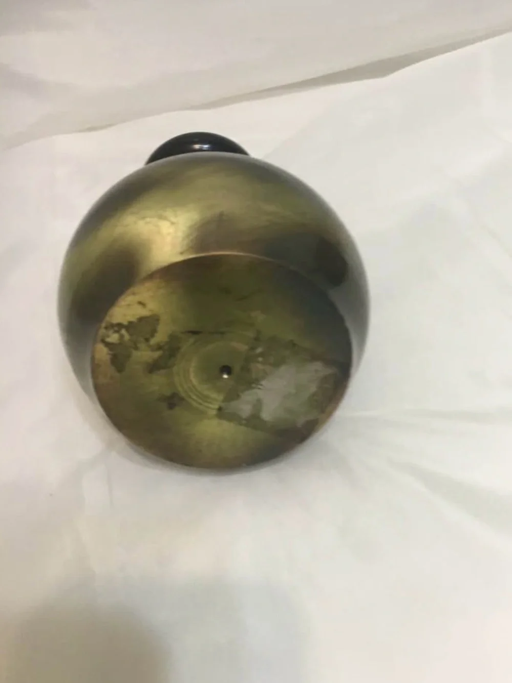 Weighted Bronze Metal Urn Vase with Magnetic Iron Base | Vintage Home Decor